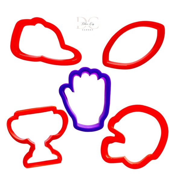 Set of Football & Baseball Cookie Cutters - Picture 1 of 1